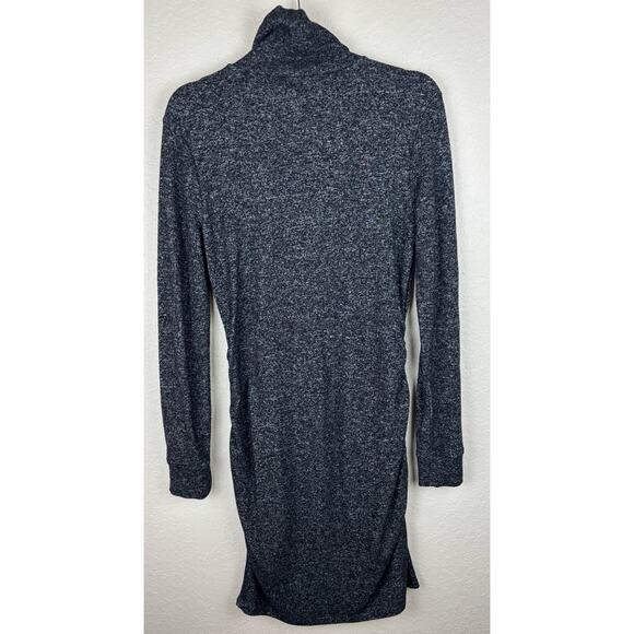 Athleta Malaga Turtleneck Ruched Gray Heathered Sweater Knit Dress Size Small - Picture 4 of 13